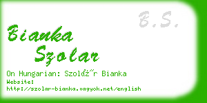 bianka szolar business card